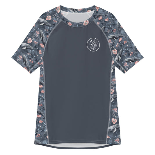 Dusky Gray Whale Men’s Short Sleeve Swim Shirt - 