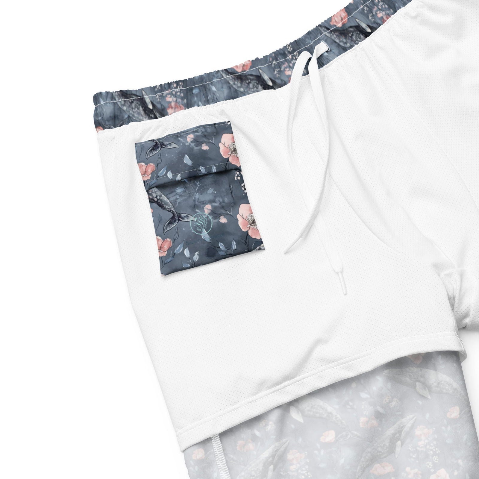 Dusky Gray Whale Men's Swim Trunks - 
