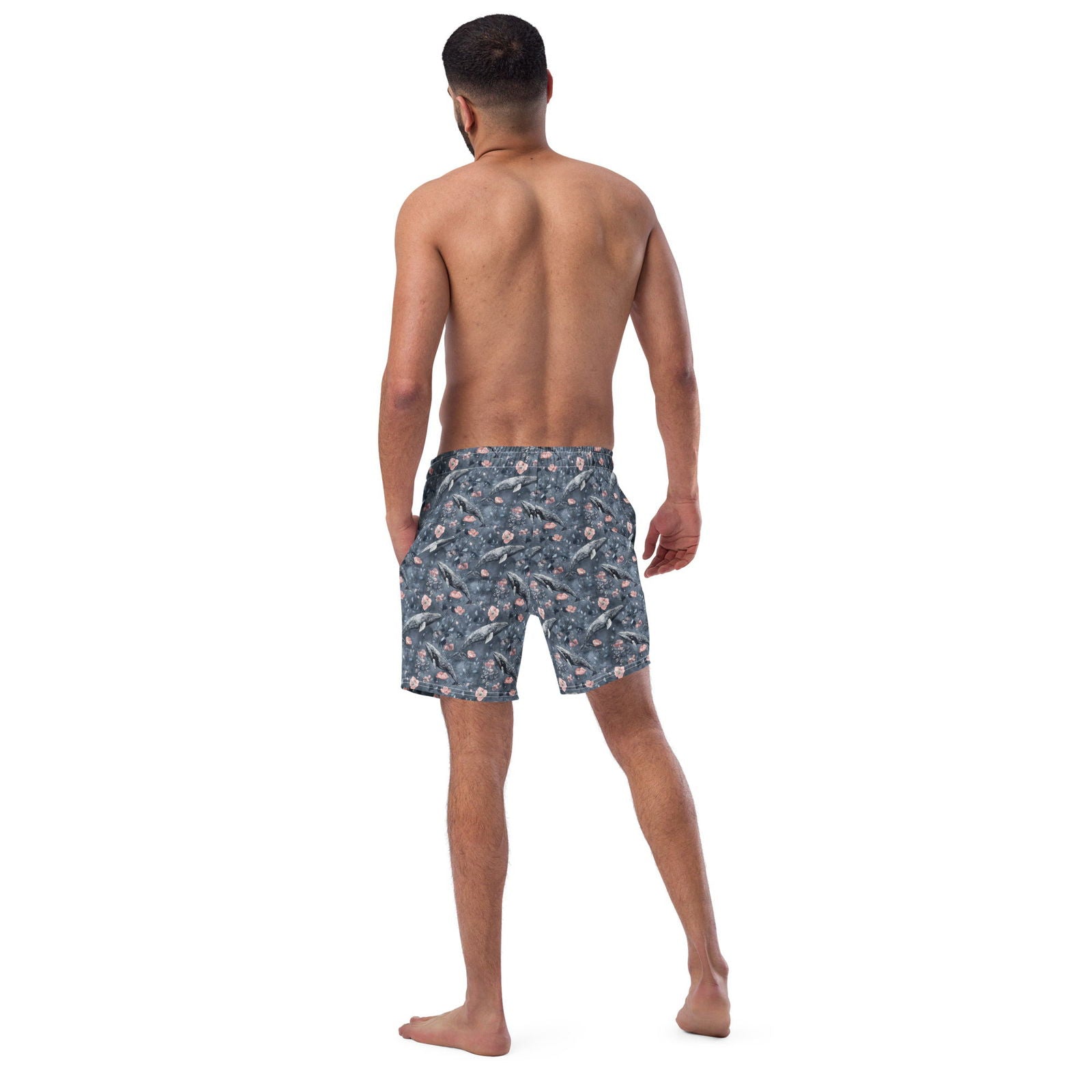 Dusky Gray Whale Men's Swim Trunks - 