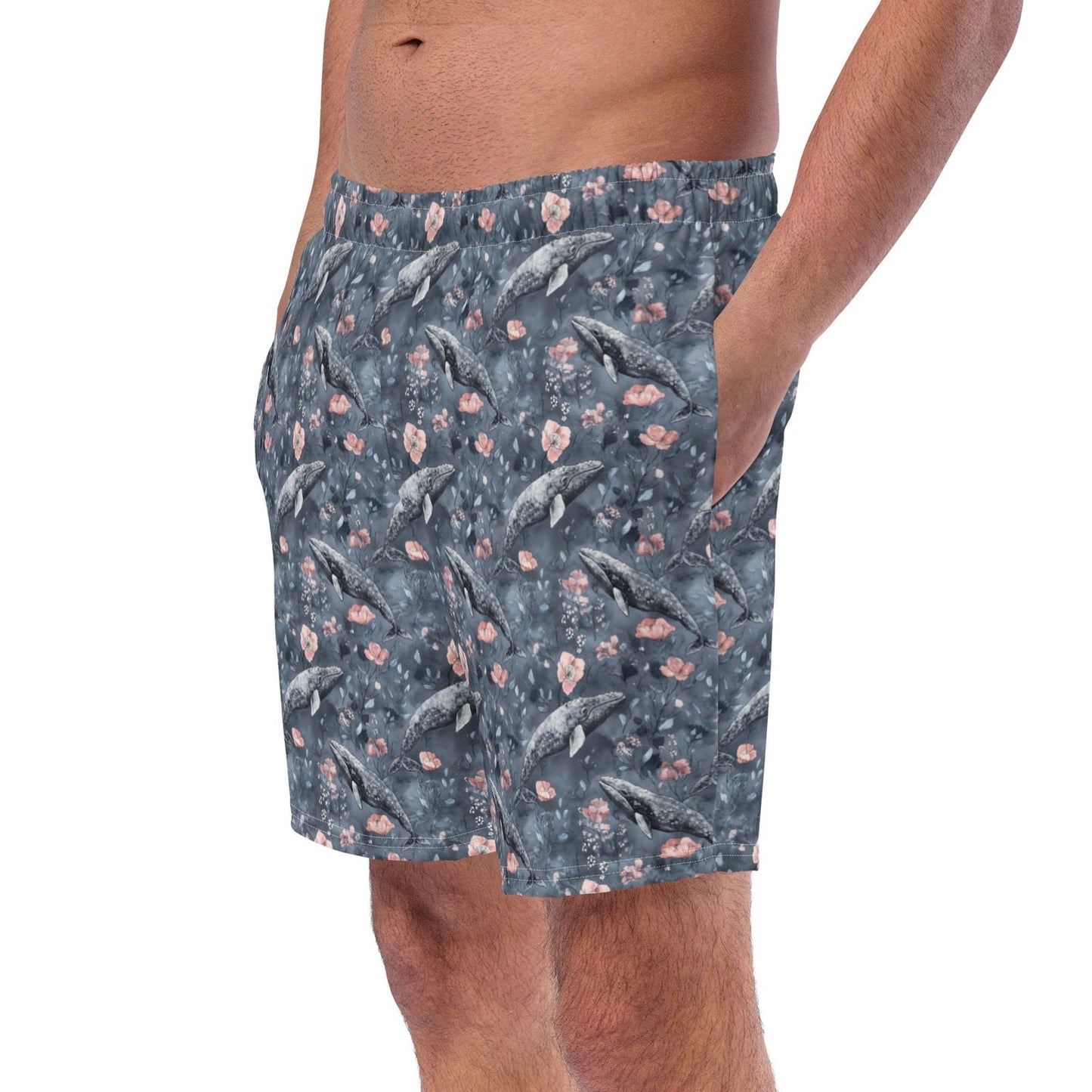 Dusky Gray Whale Men's Swim Trunks - 