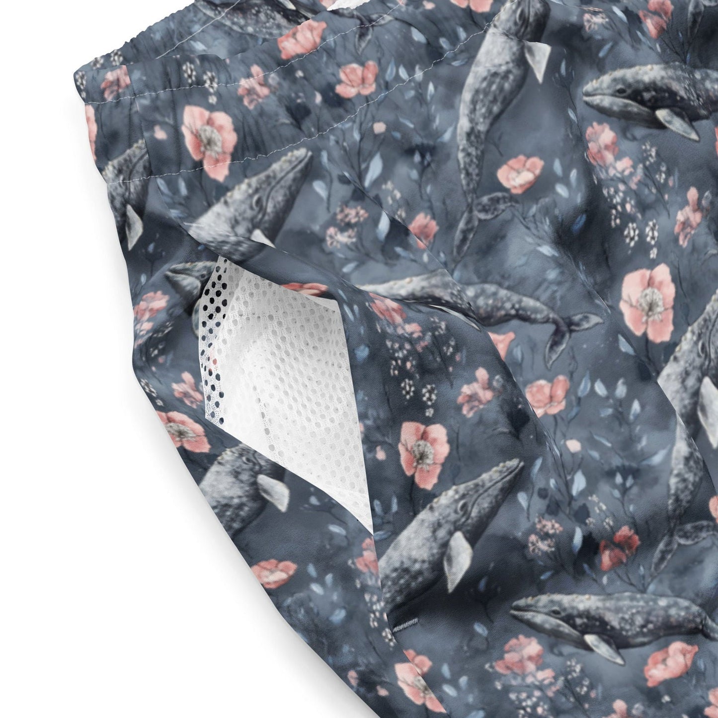 Dusky Gray Whale Men's Swim Trunks - 