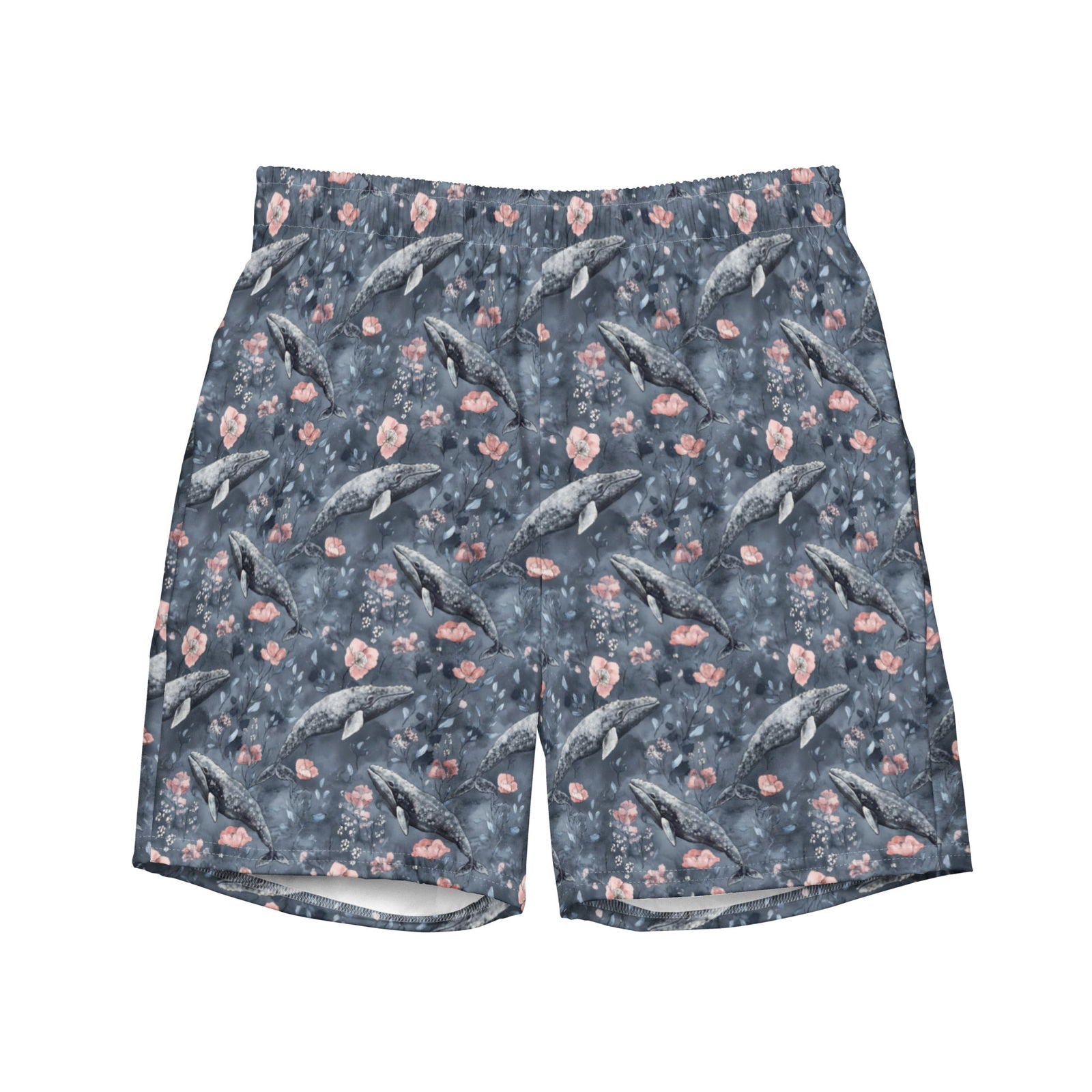 Dusky Gray Whale Men's Swim Trunks - 