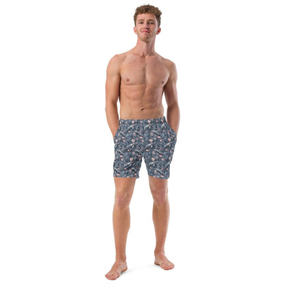 Dusky Gray Whale Men's Swim Trunks - 