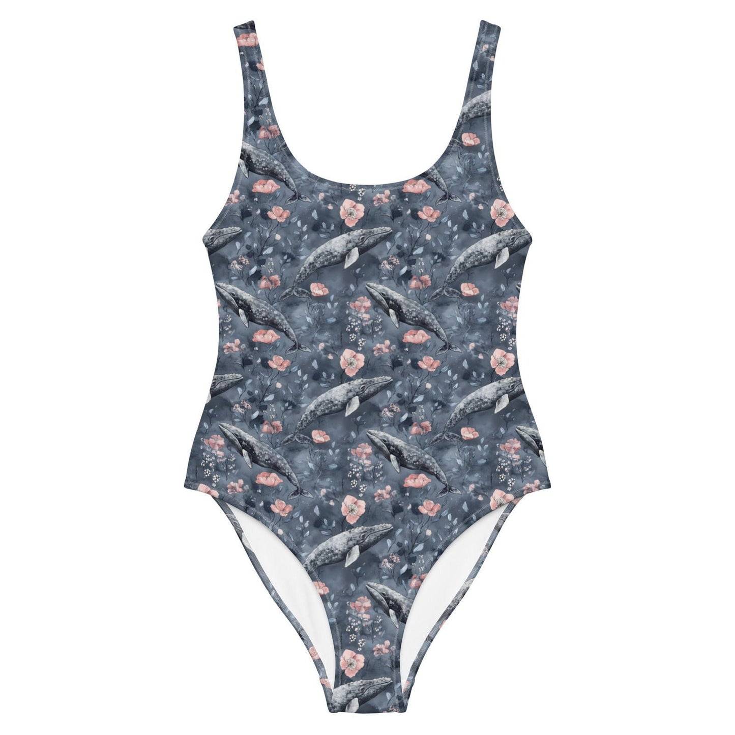 Dusky Gray Whale One-Piece Swimsuit - 