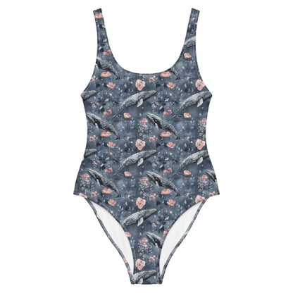Dusky Gray Whale One-Piece Swimsuit - 