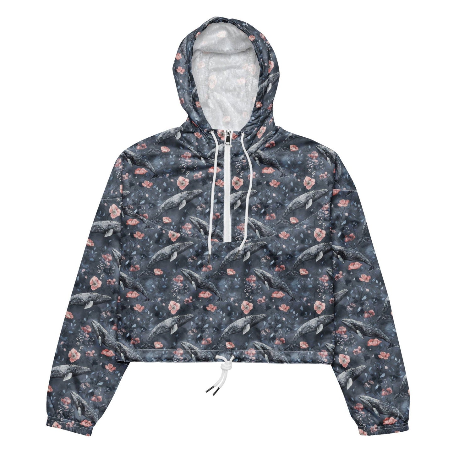 Dusky Gray Whale Women’s Cropped Windbreaker - 