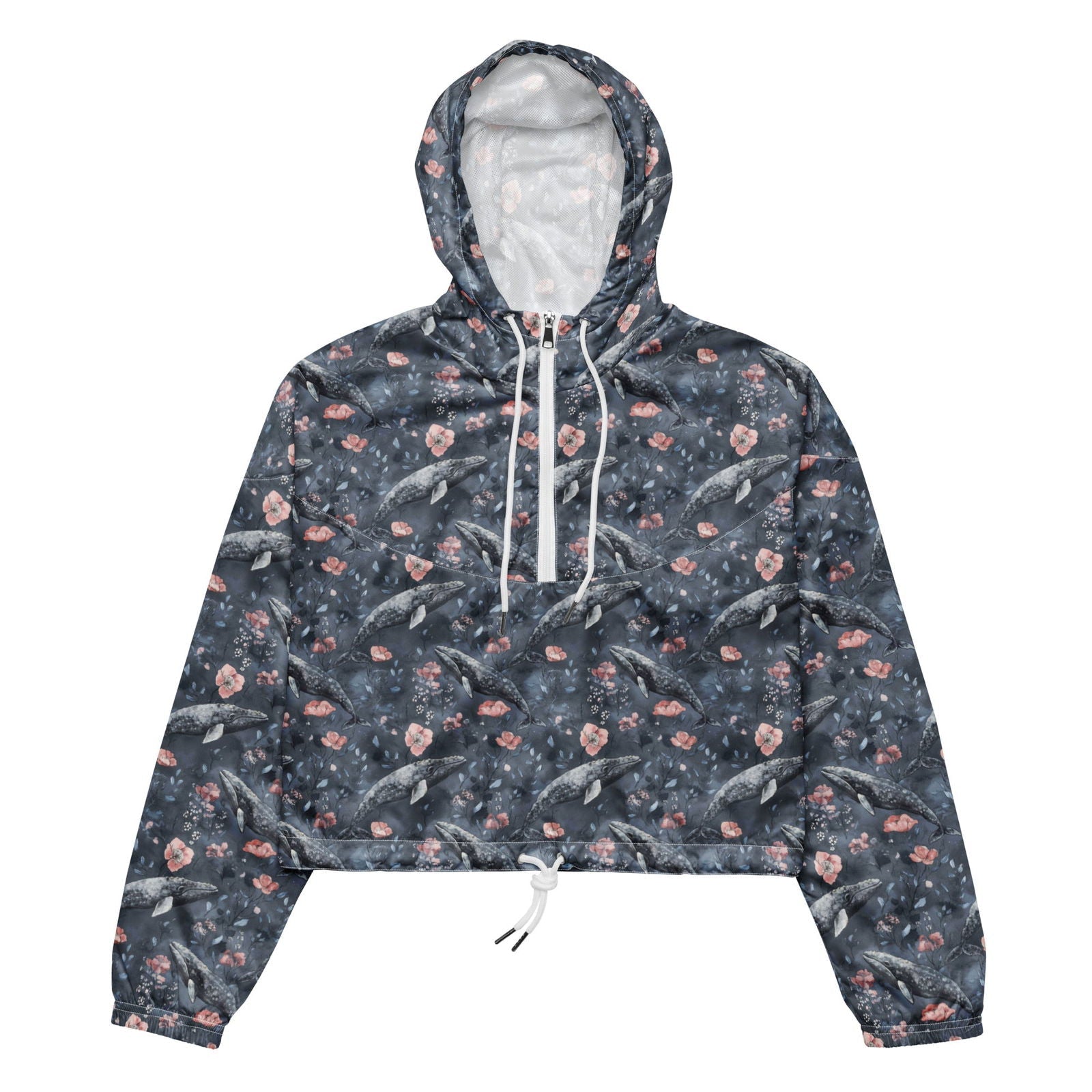 Dusky Gray Whale Women’s Cropped Windbreaker - 