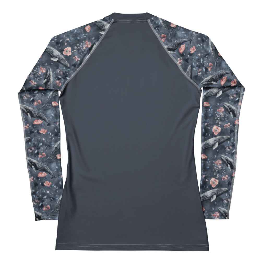 Dusky Gray Whale Women's Rash Guard Solid - 