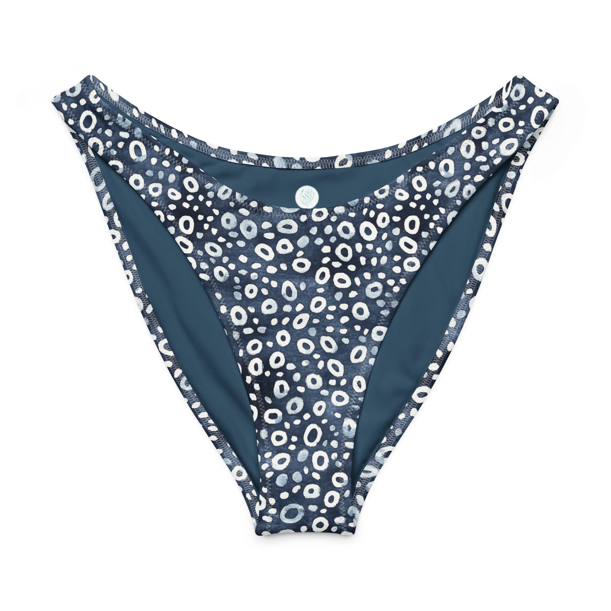 Whale Shark Mosaic Eco High-Leg Cheeky Bikini Bottom -  - ["swim","whale shark","Whale Shark Mosaic","women"]