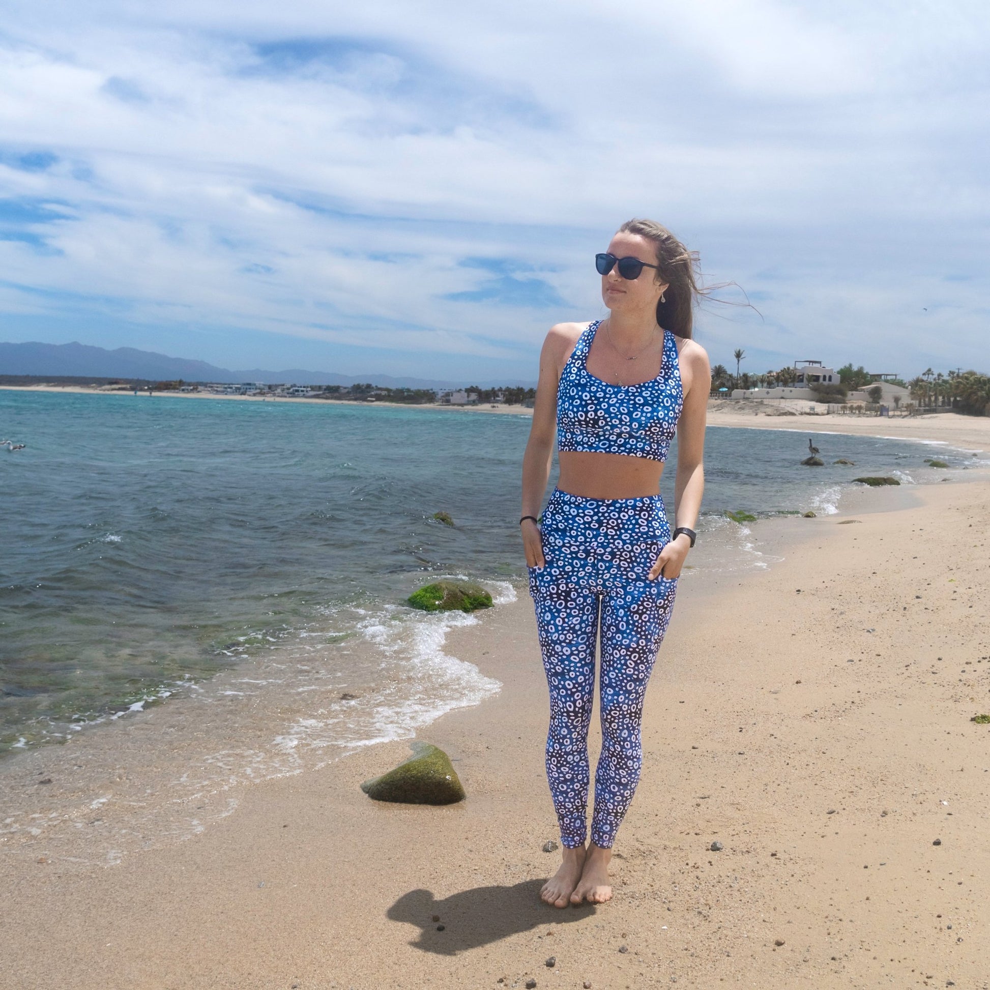 Whale Shark Mosaic Eco Swim Leggings With Pockets - 