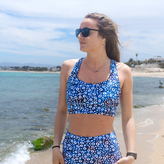 Whale Shark Mosaic Eco Sports Swim Top - 