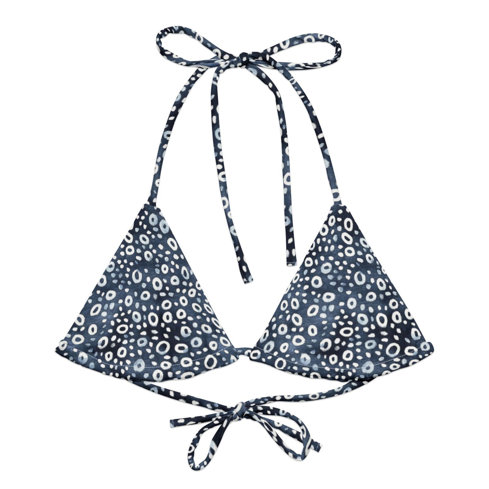 Whale Shark Mosaic Eco String Bikini Top - 