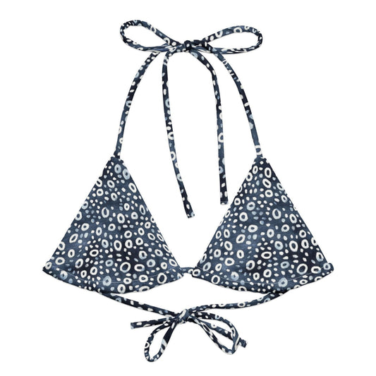 Whale Shark Mosaic Eco String Bikini Top - 