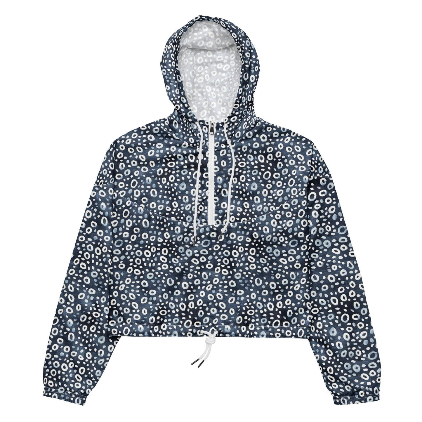 Whale Shark Mosaic Women’s Cropped Windbreaker - 