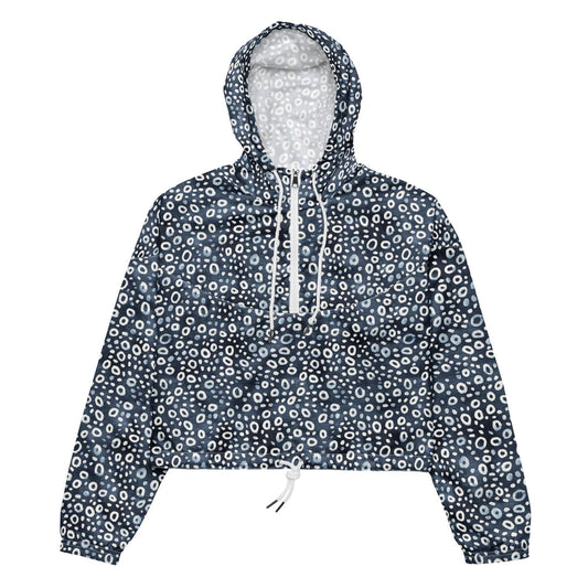Whale Shark Mosaic Women’s Cropped Windbreaker - 