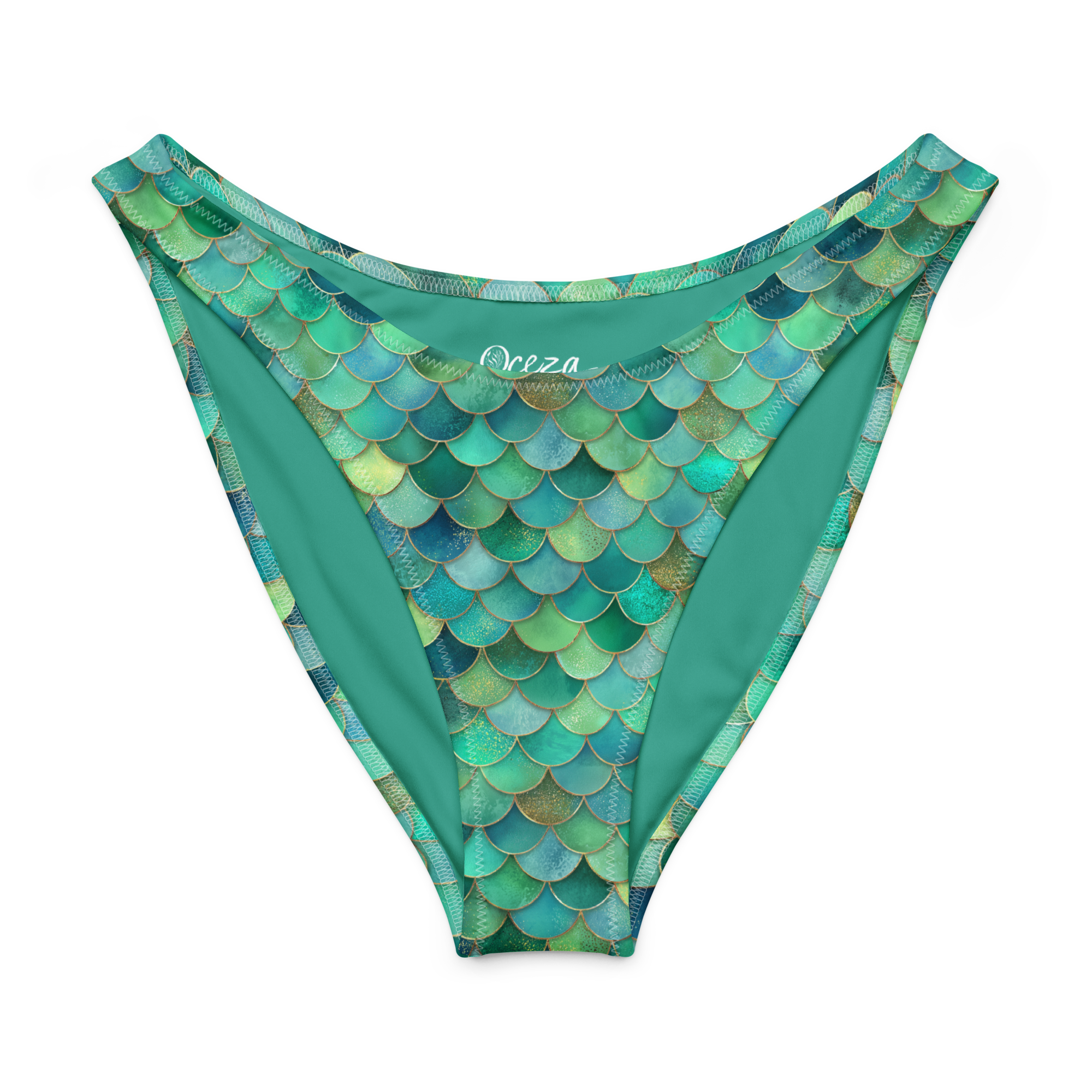 Mermaid Scales Collection Eco High-Leg Cheeky Bikini Bottom - Salinity Swimwear