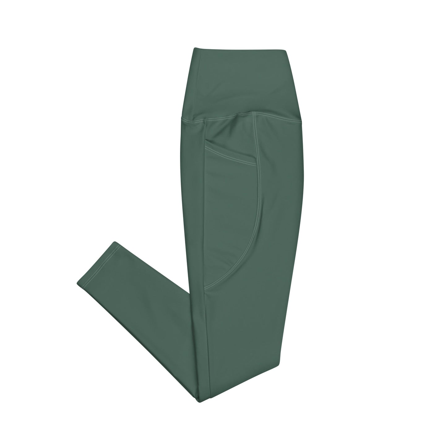 Solid Color Eco Swim Leggings With Pockets - 