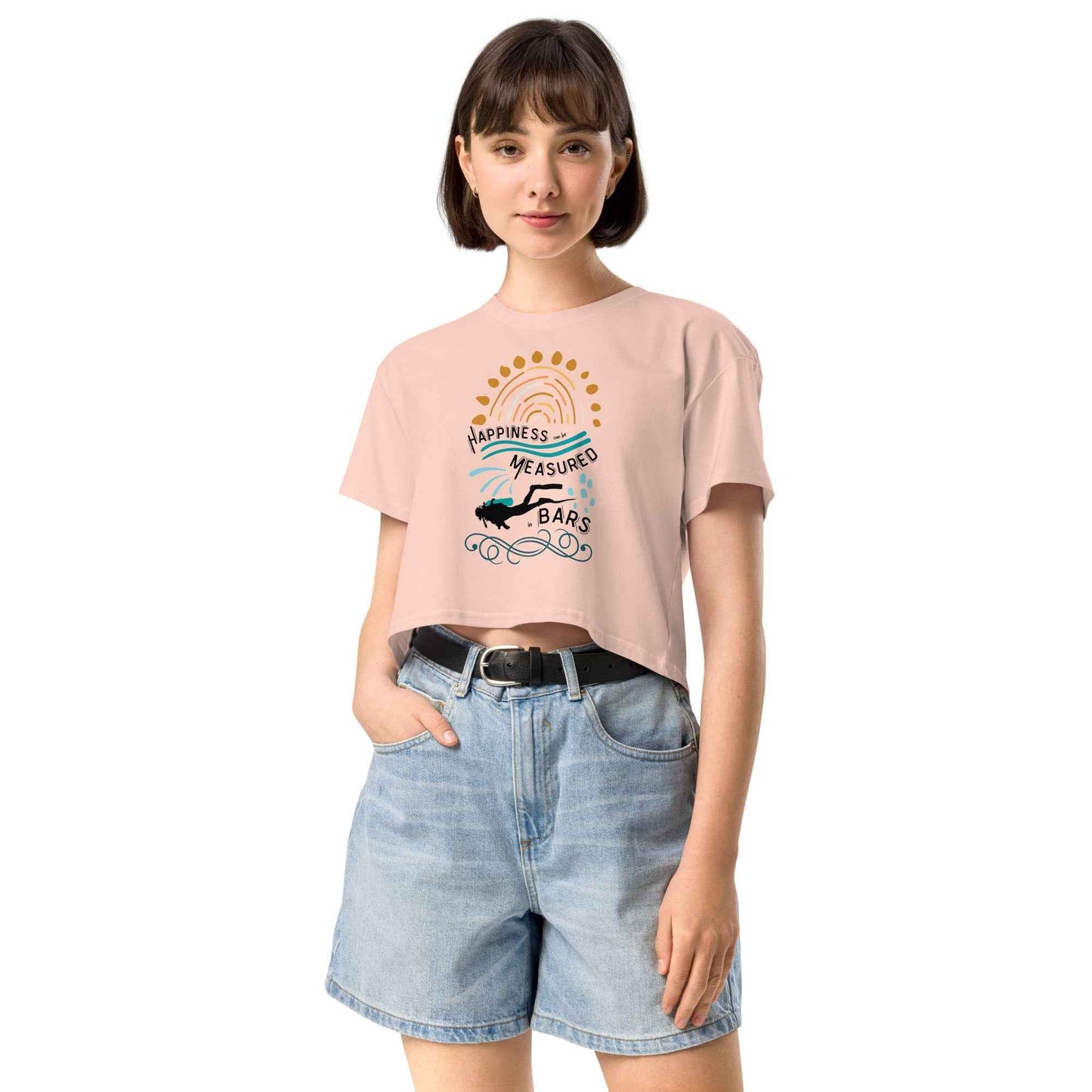 Happiness Can Be Measured in Bars Women’s Crop Top - 