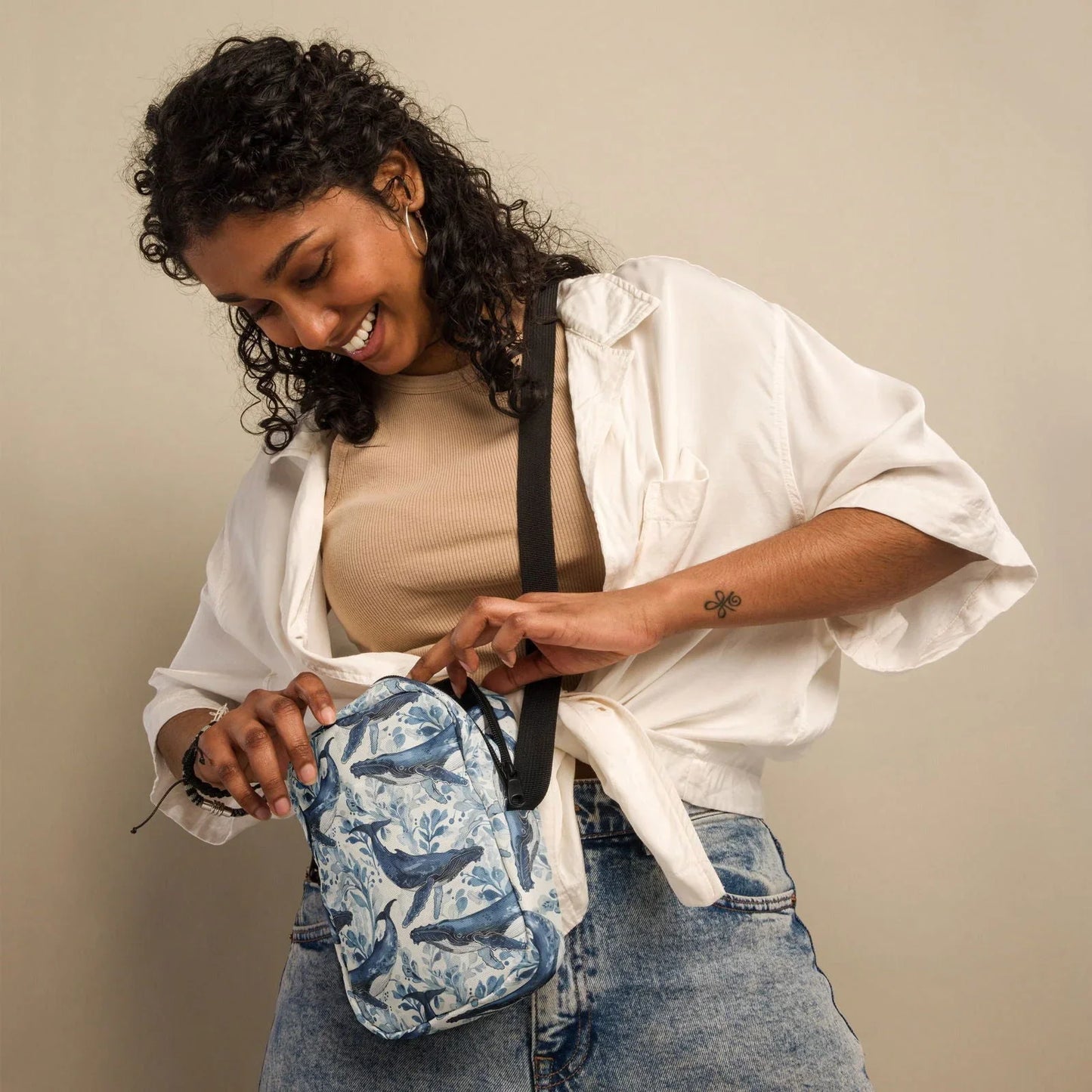 Humpback Whake Song Crossbody Bag - 