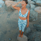 Spotted Eagle Ray Capri Swim Leggings -  - ["leggings","ray","Spotted Eagle Ray","Wildlife","women"]