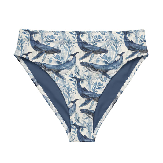 Humpback Whale Song Eco High-Waisted Bikini Bottom - 