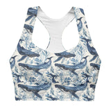 Humpback Whale Song Eco Sports Bra Top -  - ["Humpback Whale Song","swim","whale","women"]