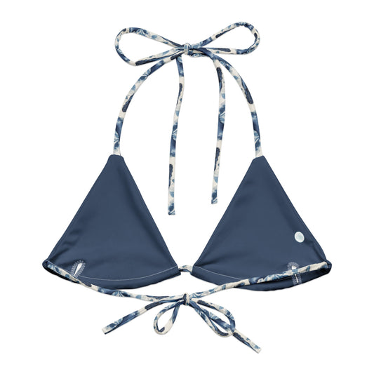 Humpback Whale Song Eco String Bikini Top - 