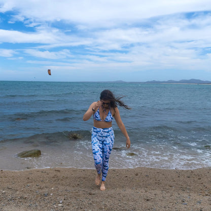 Humpback Whale Song Eco Swim Leggings With Pockets - Salinity Swimwear