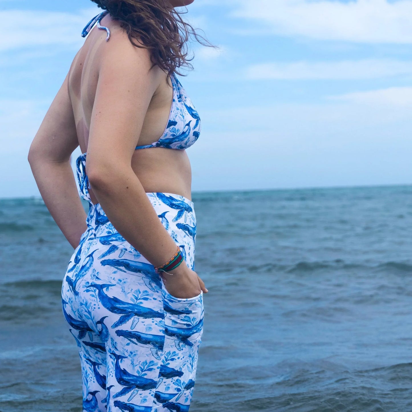 Humpback Whale Song Eco Swim Leggings With Pockets - Salinity Swimwear