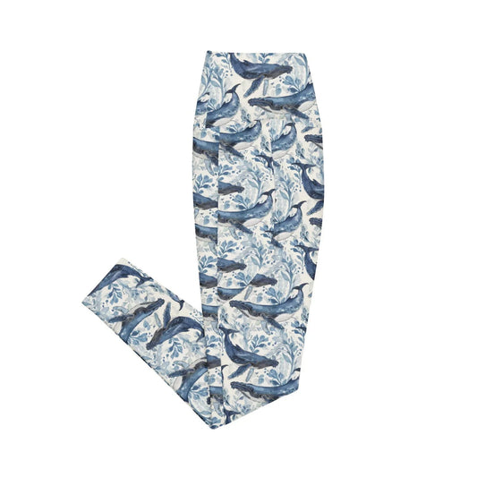 Humpback Whale Song Eco Swim Leggings With Pockets - 