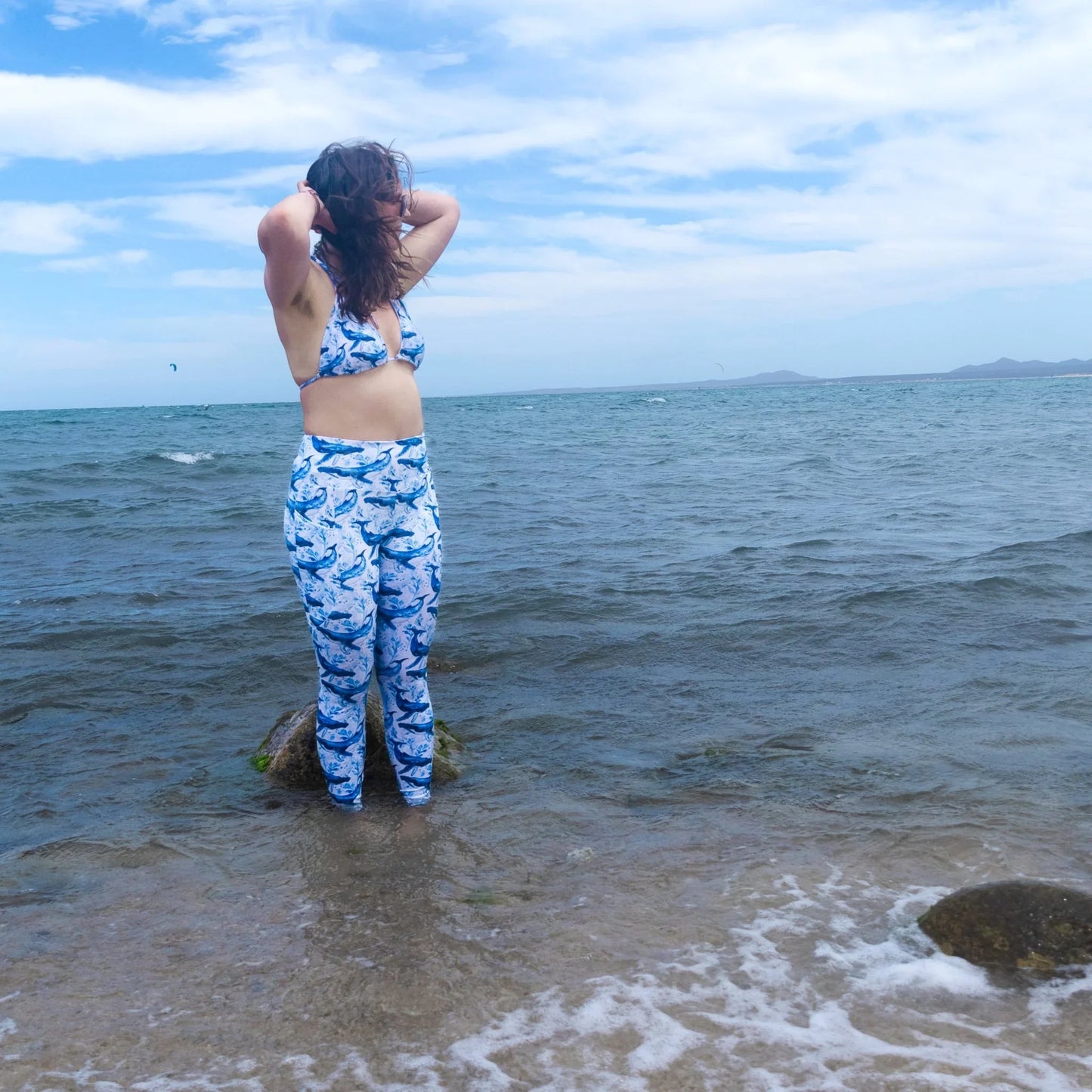 Humpback Whale Song Eco Swim Leggings With Pockets - Salinity Swimwear
