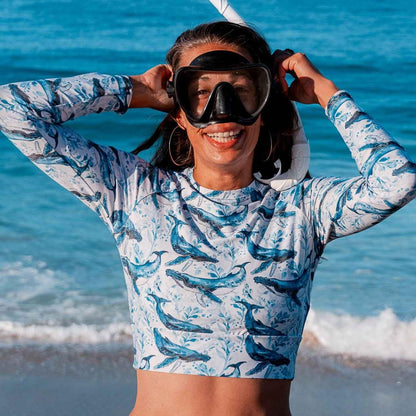 Spotted Eagle Ray Eco Cropped Rash Guard - 
