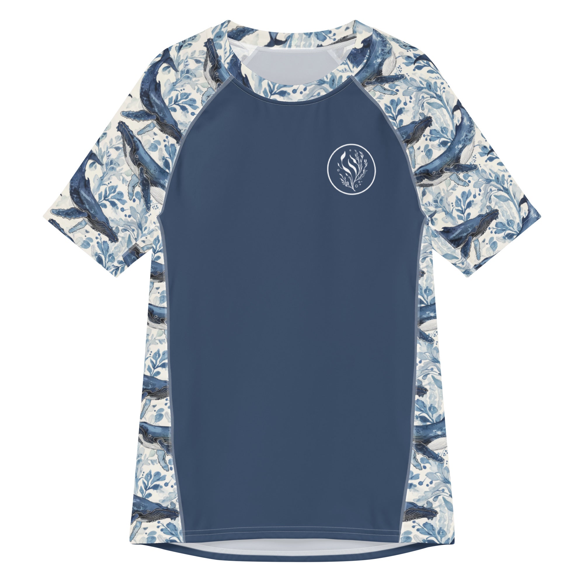 Humpback Whale Song Men’s Short Sleeve Swim Shirt -  - ["Humpback Whale Song","Men","Rash guard","whale"]