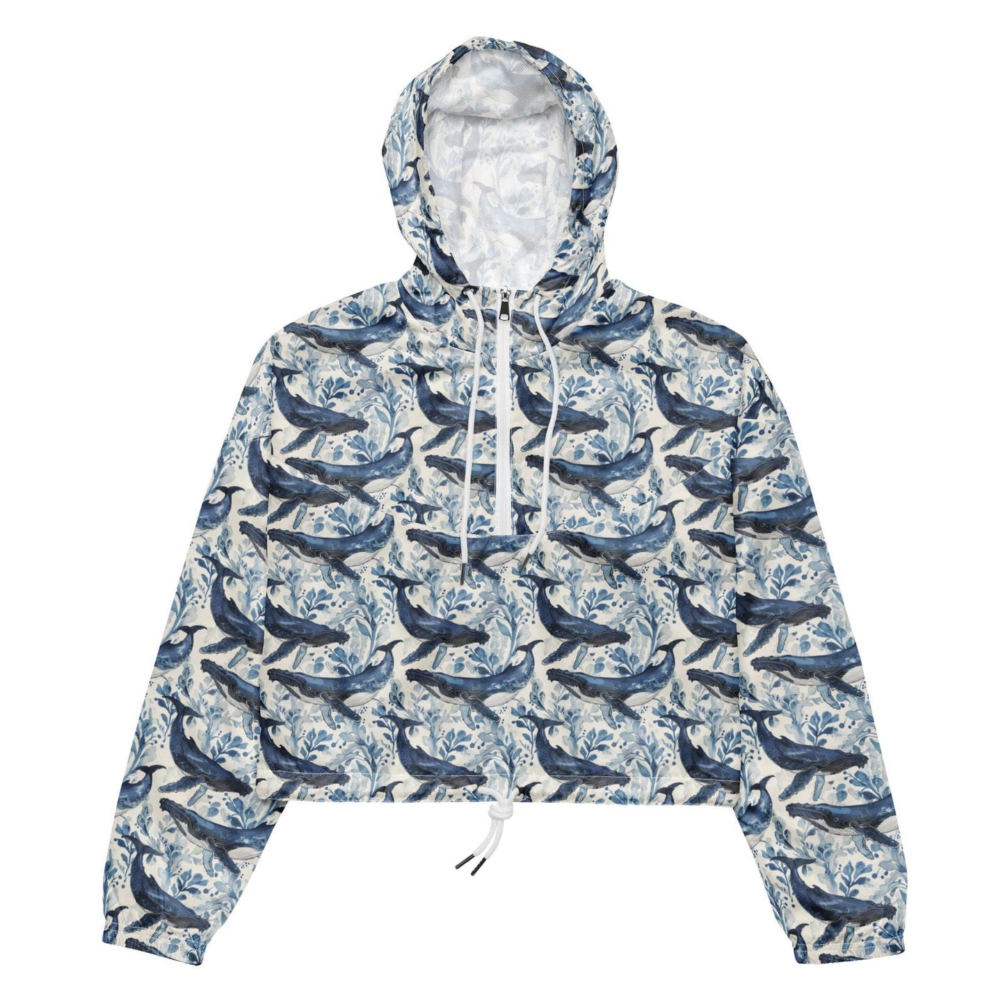 Humpback Whale Song Women’s cropped Windbreaker - 