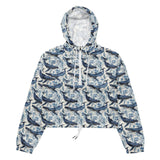 Humpback Whale Song Women’s cropped Windbreaker -  - ["Humpback Whale Song","jacket","whale","women"]