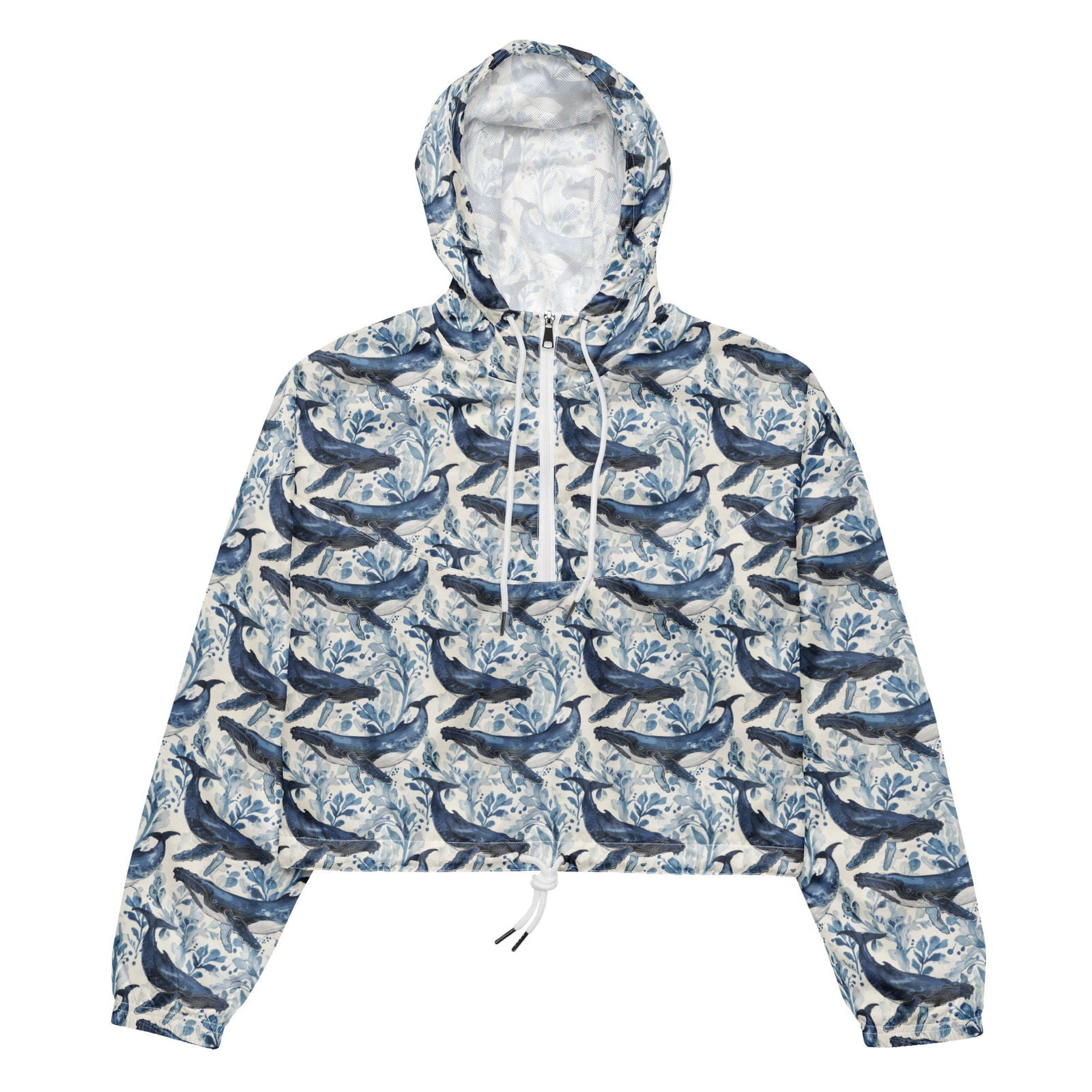 Humpback Whale Song Women’s cropped Windbreaker - 