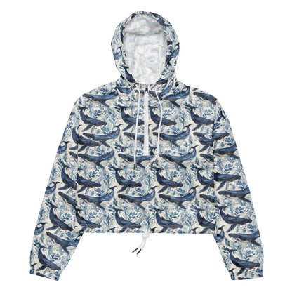 Humpback Whale Song Women’s cropped Windbreaker - 
