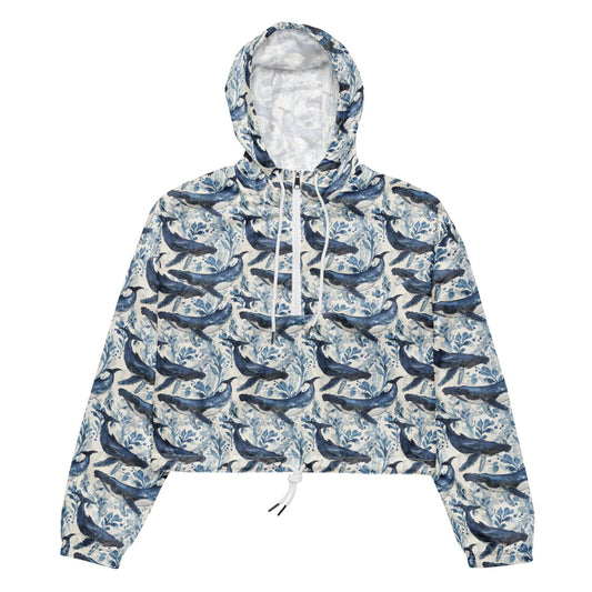Humpback Whale Song Women’s cropped Windbreaker - 