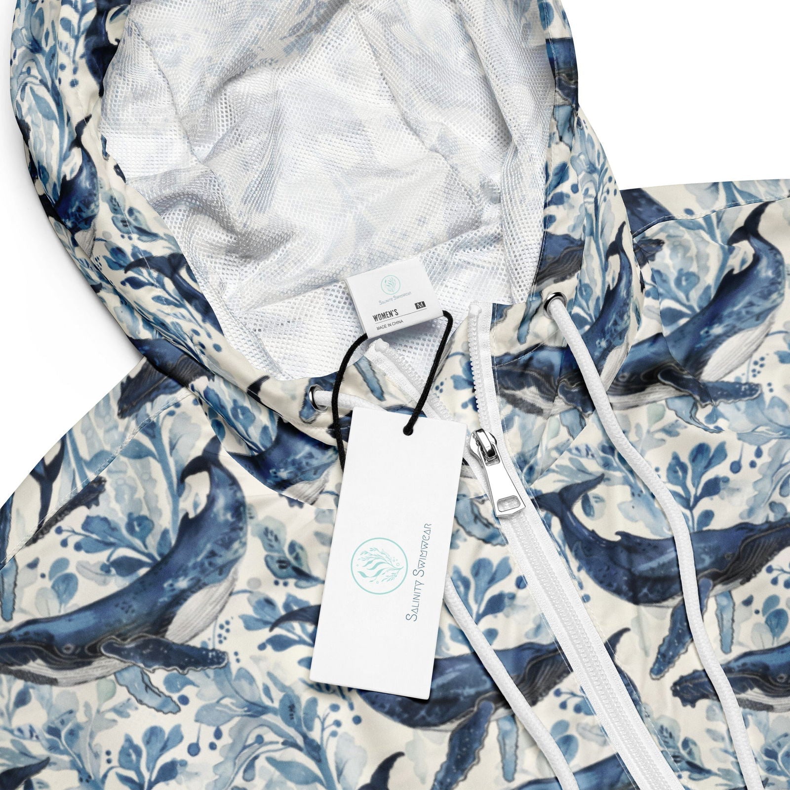 Humpback Whale Song Women’s cropped Windbreaker - 