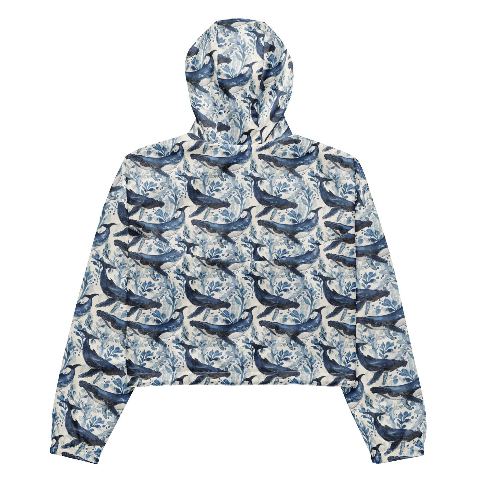 Humpback Whale Song Women’s cropped Windbreaker - 