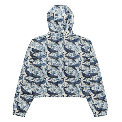 Humpback Whale Song Women’s cropped Windbreaker - 