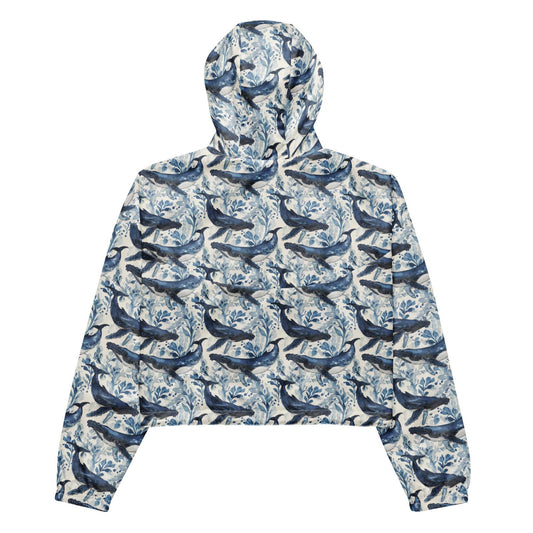 Humpback Whale Song Women’s cropped Windbreaker - 