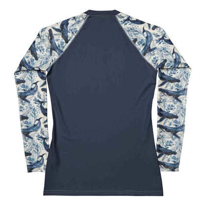 Humpback Whale Song Women's Rash Guard Solid - 