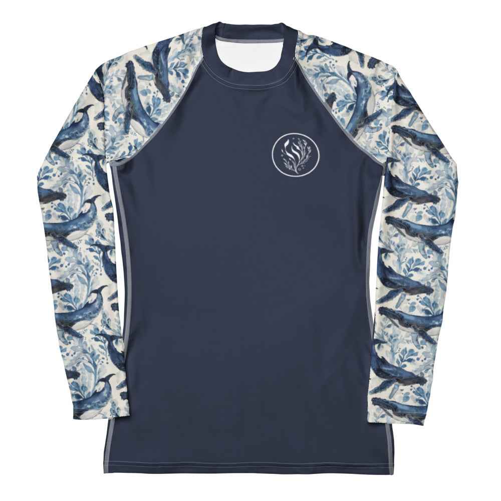 Humpback Whale Song Women's Rash Guard Solid - 