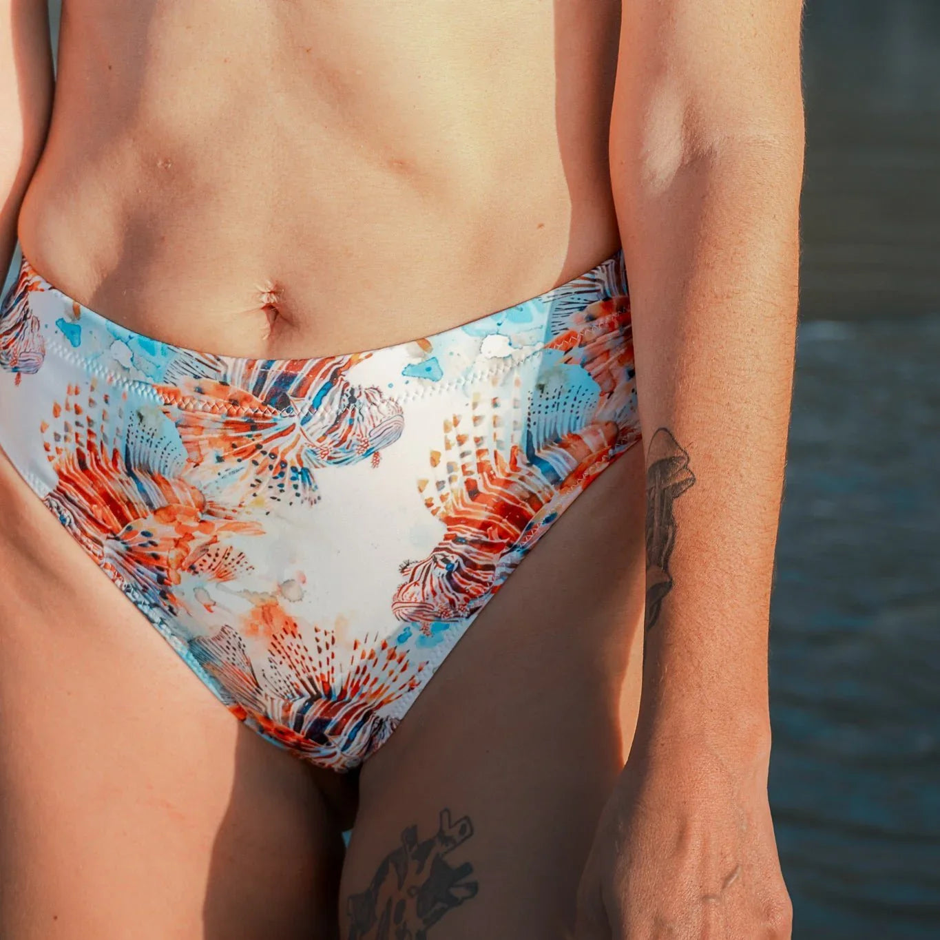Invasive Lionfish Eco High-Waisted Bikini Bottom - 