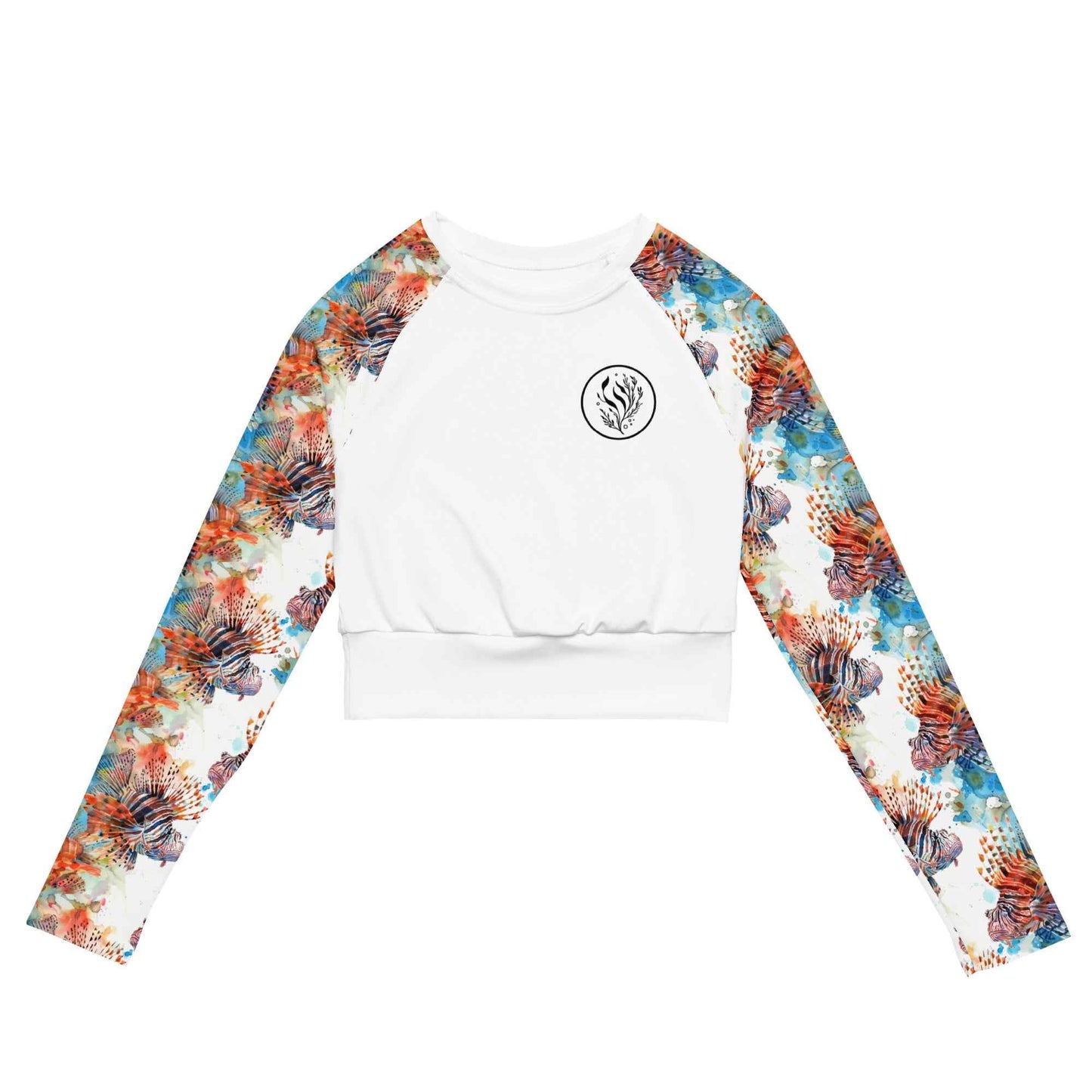Invasive Lionfish Eco Cropped Rash Guard Solid - 