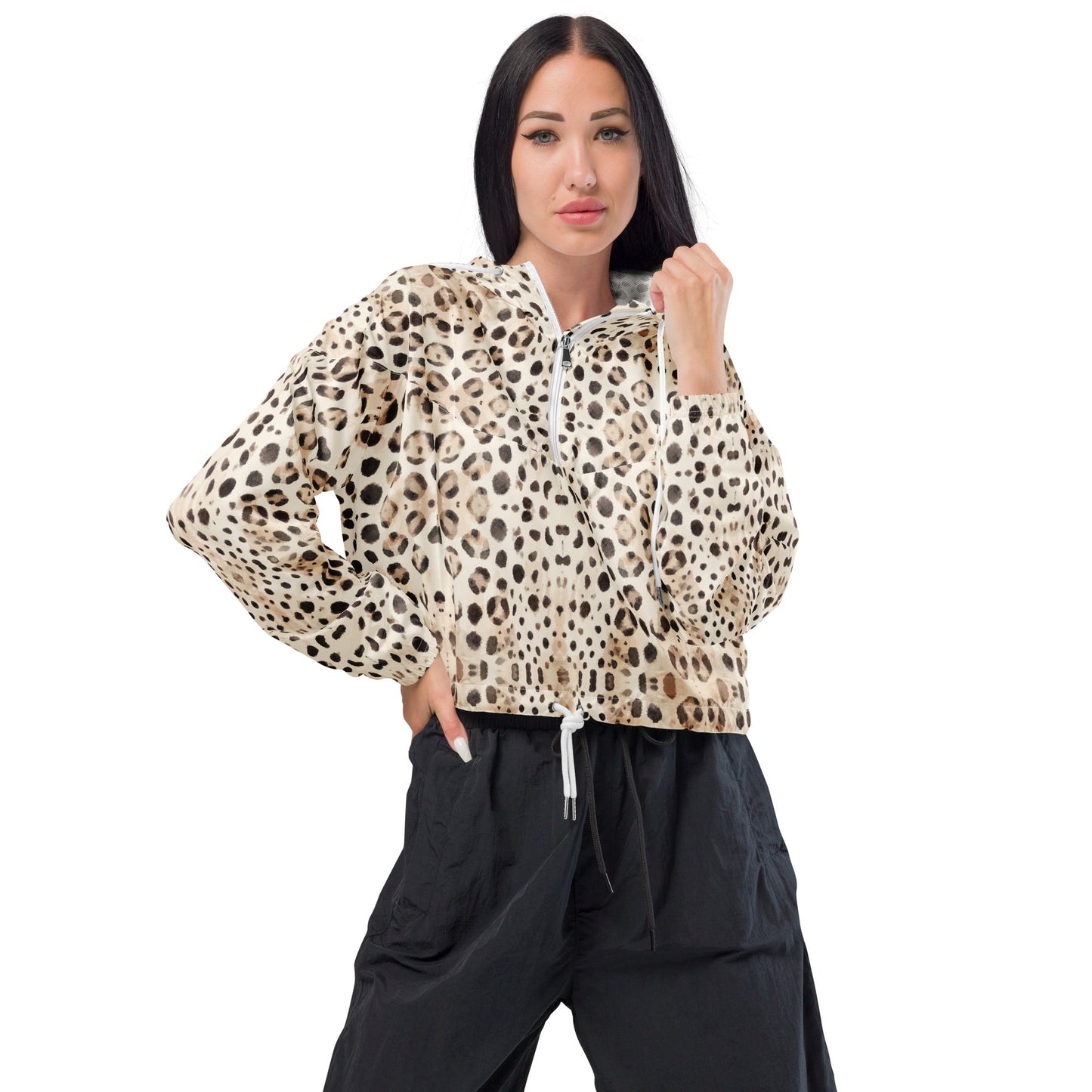Leopard Shark Women’s Cropped Windbreaker - 