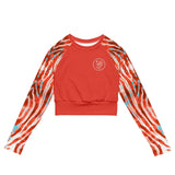 Lionfish Stripes Eco Cropped Rash Guard Solid -  - ["fish","lionfish stripes","rash guard","women"]