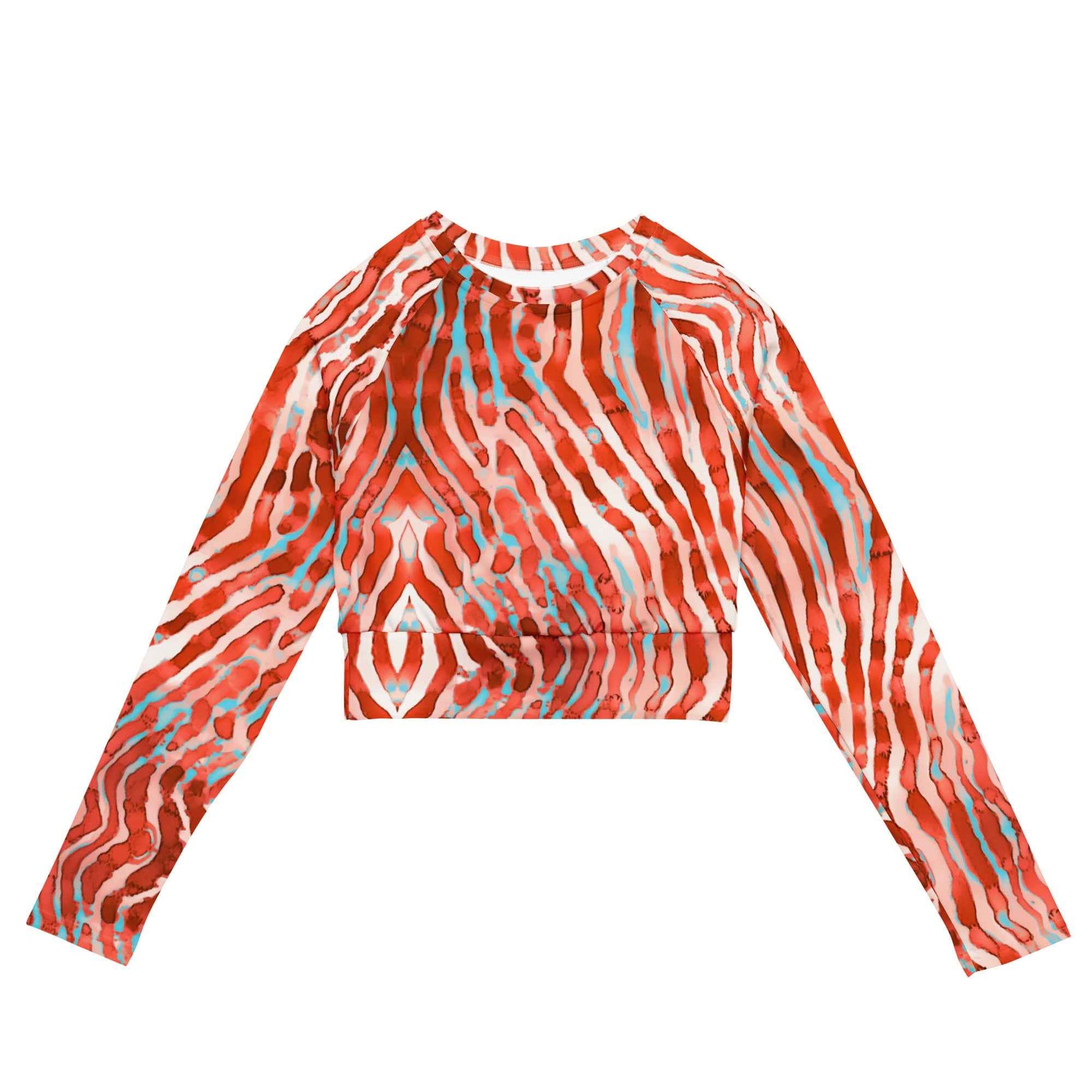 Lionfish Stripes Eco Cropped Rash Guard - Salinity Swimwear
