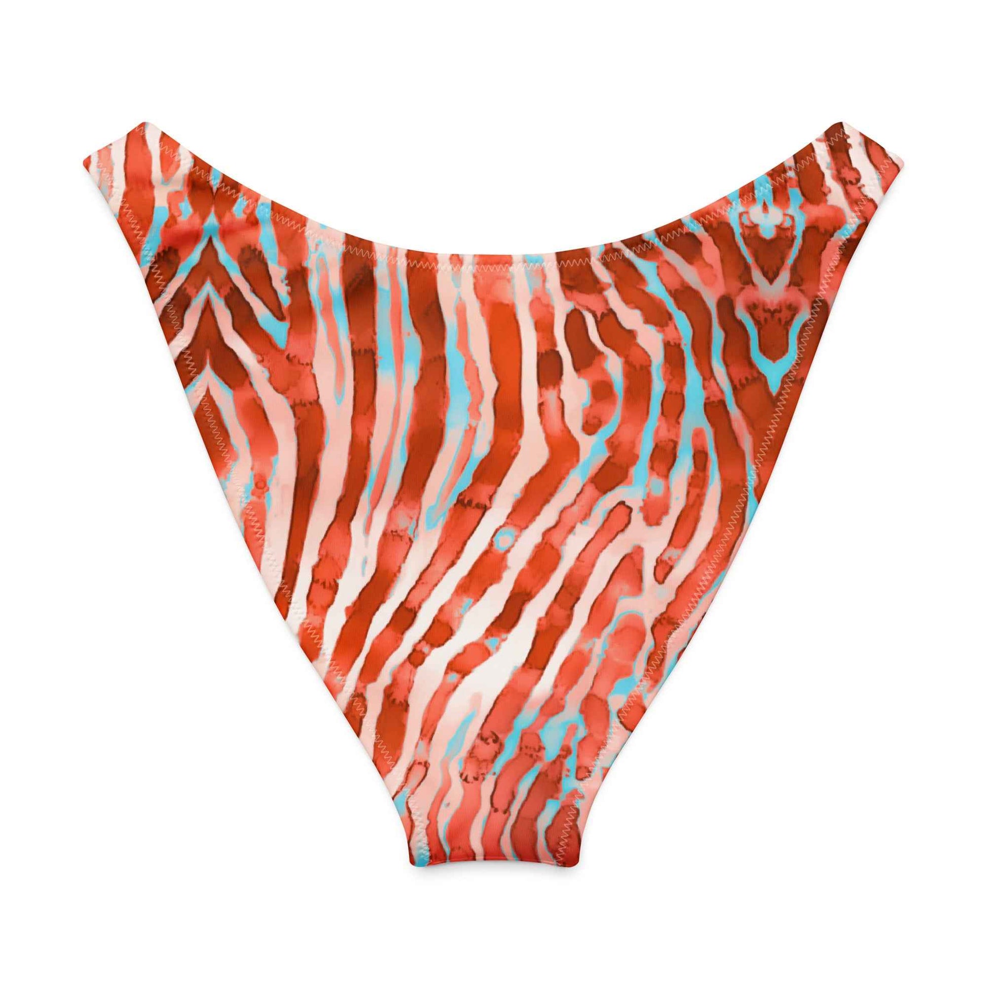 Lionfish Stripes Eco High-Leg Cheeky Bikini Bottom - 